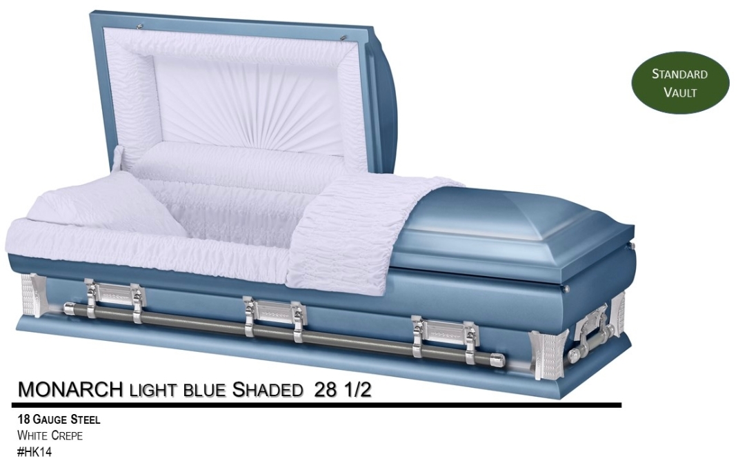 MONARCH 28 1/2  Lt Blue Shaded - White 18G HK14 (STANDARD VAULT)